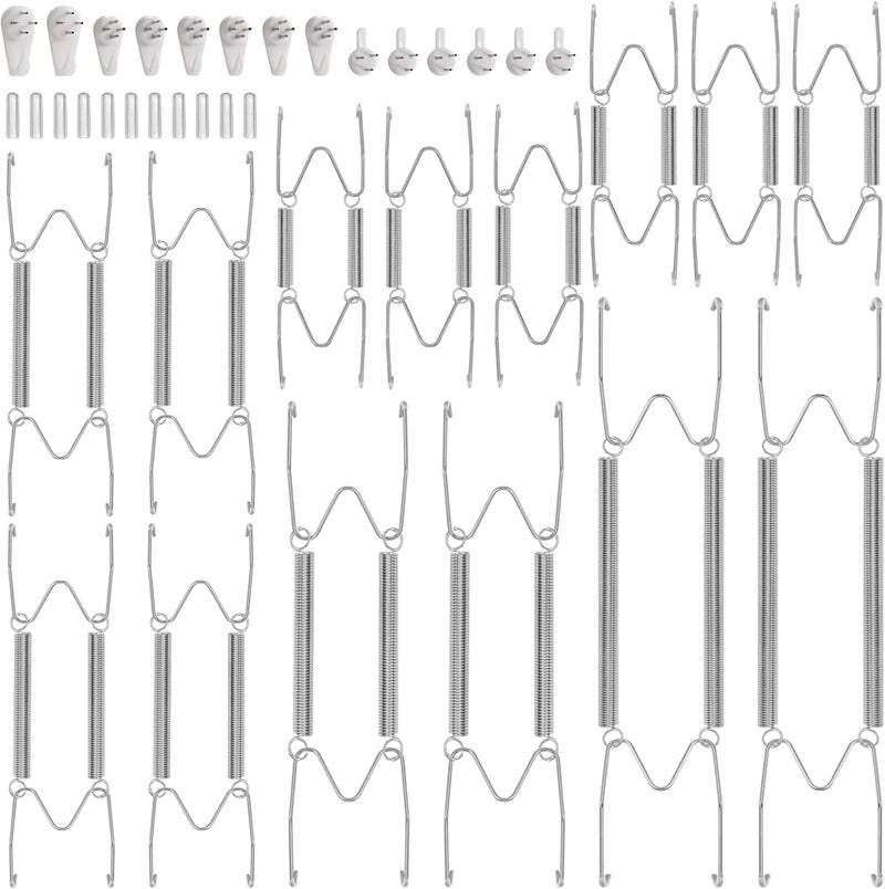 MAPVOLUT Store 14 Pcs Silver Invisible Plate Hangers for The Wall - 4/6/8/10 Inch Stainless Steel Decorative Plate Holers for Display, Artwork & Home Decor (with 14 Wall Hooks & 56 Tip Protectors & Guide) - Image 1